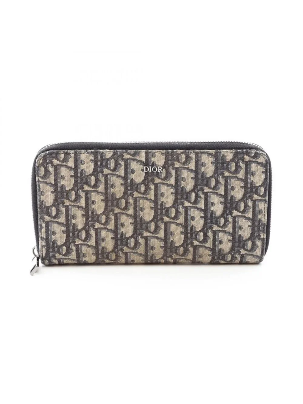Dior Round Wallet Oblique Navy Canvas